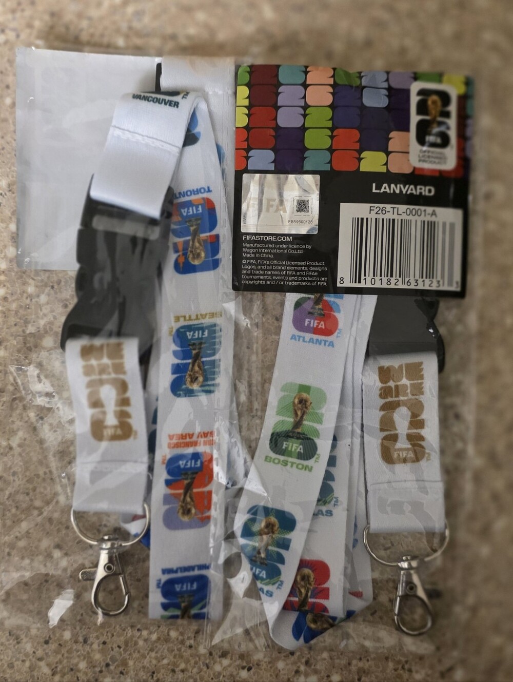 2 FIFA Exclusive World Cup Printed White Lanyard Key & Card Holderd